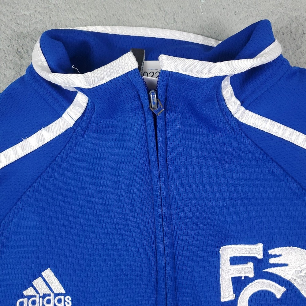 Adidas Jacket Mens Small Blue Full Zip Up Casual Track Sweater Sweatshirt * - Picture 2 of 9